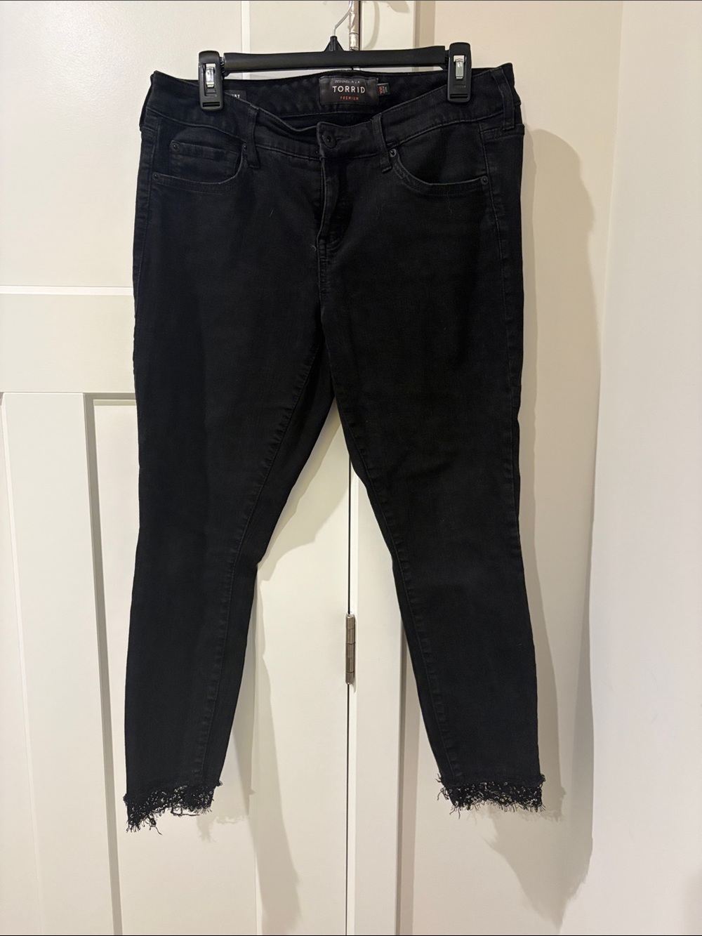 torrid Black Skinny Jeans with Frayed Hem